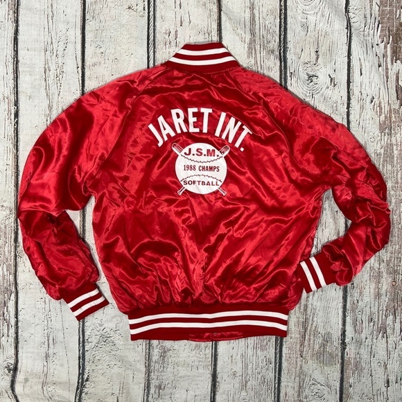 Vintage Jarent Int JSM 1988 Softball Champions Bomber Lightweight Coat Jacket - Picture 2 of 6